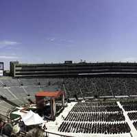 Panorama of Camp Randall during graduation in Madison, Wisconsin