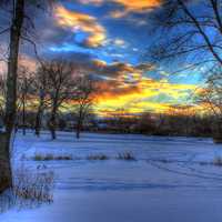 Winter Sunset in Madison, Wisconsin