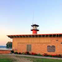 Boathouse and lighthouse in Madison, Wisconsin