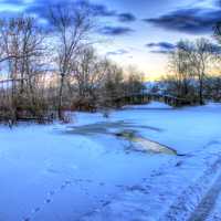 Bridge over the ice in Madison, Wisconsin