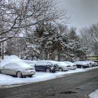 Cars in the snow in Madison, Wisconsin