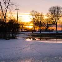 Closer View of the Sunset at Tenney Park, Madison, Wisconsin