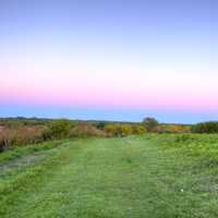 Colored Dusk Skies above the Hiking Trail in Madison, Wisconsin