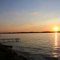 Cross overlooking sunset in Madison, Wisconsin