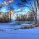 Frozen Pond at Tenney Park in Madison, Wisconsin