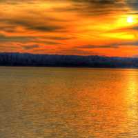 Late Afternoon sun over the lake in Madison, Wisconsin