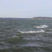 Looking across Lake Mendota on a windy day in Madison, Wisconsin