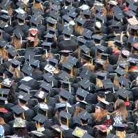 Sea of graduate hats in Madison, Wisconsin