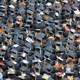 Sea of graduate hats in Madison, Wisconsin