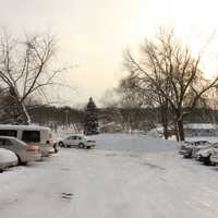 Snow Covered Parking Lot in Madison, Wisconsin
