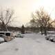 Snow Covered Parking Lot in Madison, Wisconsin