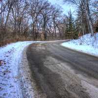 Snowy Road in Madison, Wisconsin