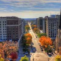 Street view from observation deck in Madison, Wisconsin