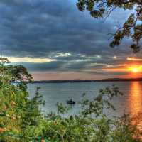 Sunset on cloudy skies in Madison, Wisconsin