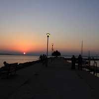 Sunset on the pier in Madison, Wisconsin