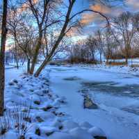 The Icy River in Madison, Wisconsin