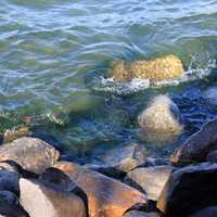 Waves Crashing on the Rocks in Madison, Wisconsin