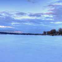 Winter frozen landscape in Madison, Wisconsin