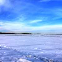 Landscape over the ice in Madison, Wisconsin