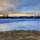 Dusk over the ice in Madison, Wisconsin