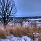 Winter landscape from hill in Madison, Wisconsin