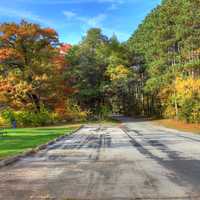 Road inside the park at Merrick State Park, Wisconsin