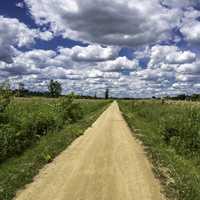 Landscape under the clouds on the Military Ridge State Trail, Wisconsin