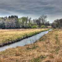 Long stream flowing on the Military Ridge State Trail