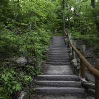 Stairs down to the lake Michigan beach