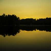 Orange Skies at dusk landscape at Mirror Lake State Park