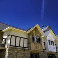 Brewery Buildings under the blue sky at New Glarus