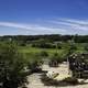 Overlooking the landscape from the balcony at New Glarus Brewery