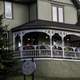 People eating outside on the Patio at a Bistro in New Glarus