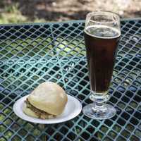 Pint of Cherry Beer and Sloppy Joe, wonderful lunch