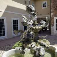 Statue and Fountain and New Glarus Brewery