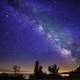 Landscape at night and the Milky Way