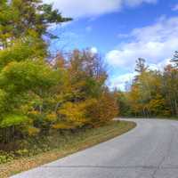 Fall road at Newport at Newport State Park, Wisconsin
