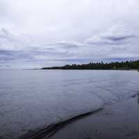 Shoreline of Lake Michigan under clouds at Newport State Park, Wisconsin