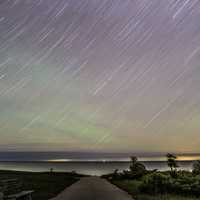 Swirling Stars Above Lake Michigan