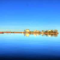 Houses on the Lake at Kewaunee, Wisconsin