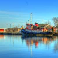 Boat in the Harbor at Kewaunee, Wisconsin