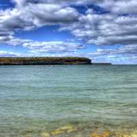 Peninsula under the cloudy sky at Egg Harbor, Wisconsin