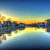 Dusk in the Harbor at Algoma, Wisconsin