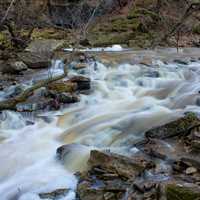 Rapids below the falls at Fonferek Glen, Wisconsin Free Stock Photos