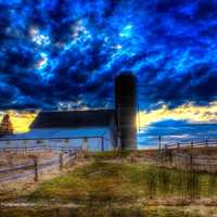 Splendid Skies and Landscapes with Barn and Silo at Fonferek Glen, Wisconsin