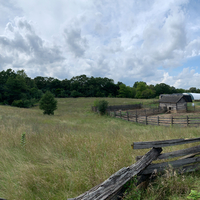 Panoramic view of sky and farms at Old World Wisconsin
