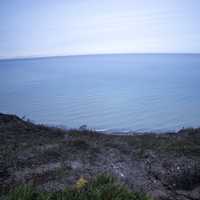 Curved Horizon line in the morning of Lake Michigan