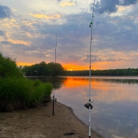 Fishing on the Wisconsin River at Dusk
