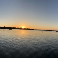 Panoramic of sunset over Lac La Belle