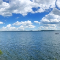Panoramic view of the Lake under clouds